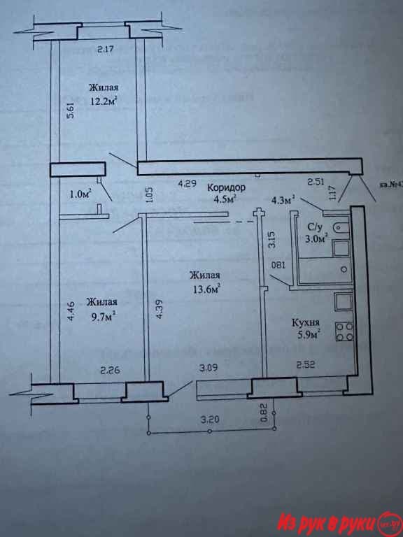 Сдается 3 комнатная квартира, на длительный срок, предоплата 2 мес., д
