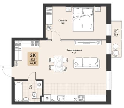 Продается квартира напрямую от застройщика площадью 62.8 квадратных метров, в «Дом на Машерова» Доступны банковские кредиты. Подробнее на сайте https://masherova.aironinvest.by/
