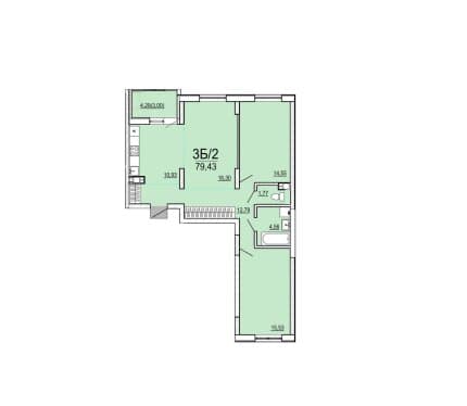 Продаётся трехкомнатная квартира в строящемся жилом комплексе "Чайка" Октябрьской Революции ул., д. №3.2 по ГП (Брест) по договору долевого строительства. • Этаж: 4 • Секция: 1 • Площадь: 79,43 м² • Дом: стадия строительства — завершено 25% (01.04.2026) • Формат: долевое строительство (ДДУ) Подробнее по телефону