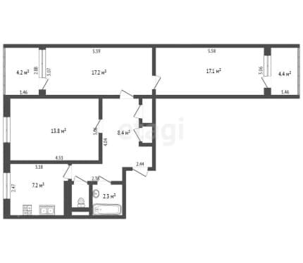 Продаётся 1/2 ДОЛЯ в трехкомнатной квартире в экологически чистом микрорайоне Минска – Серебрянка.
