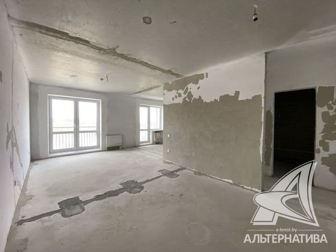 1-комнатная квартира, г. Брест, ул. Лейтенанта Рябцева, 2025 г.п., 5 / 7 панель, 45,5 / 42,9 / 38,6 / -, санузел раздельный, лоджия застеклена, стекло...