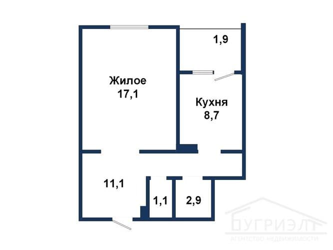 Объявление 260089 1- комнатная квартира, г.Брест, Белорусская ул., 2010 г.п., 5/5 панель, 42,6/40,7/17,1/8,7 кв.м., с/у раздельный.Благоустроенный дв...
